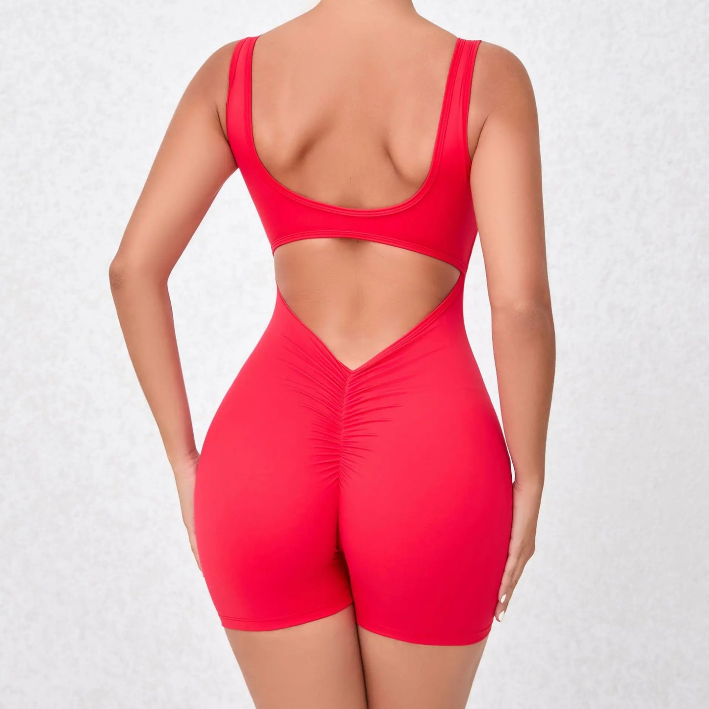 V Back One-Piece Suit Scrunch Sports Jumpsuit Women Gym Rompers Female Quick-Drying Yoga Clothing Fitness Sexy Bodysuits Women