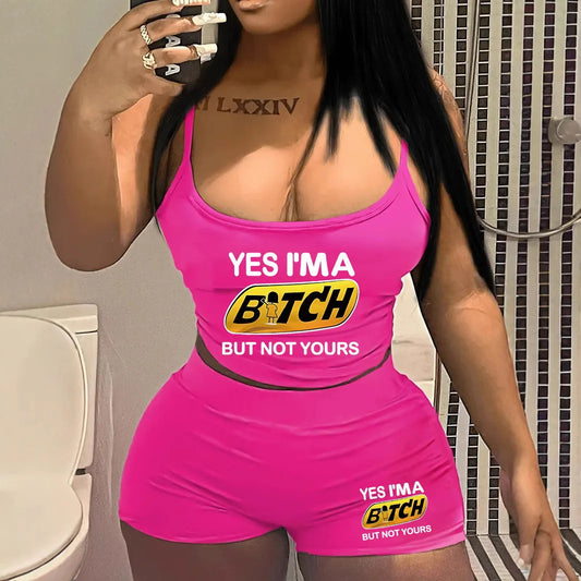 Sexy Spaghetti Strap Crop Tops And Short 2 Piece Sets Woman Outfit 2026 Summer Sexy Sport Casual Two Piece Set Women Short Sets