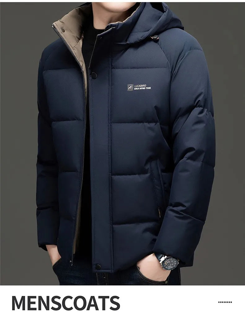Top Grade Designer New Brand Men Parka Jacket Thick Casual Fashion Hooded Cropped Windbreaker Quilted Bubble Coats  Mens Clothes