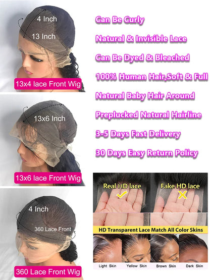 40 Inch Human Hair Wigs Pre Plucked With Baby Hair 13x4 13x6 Hd Lace Frontal Wig Straight Lace Front Human Hair Wigs For Women