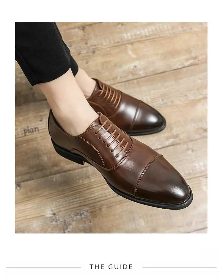 Men's Red Sole Oxford Shoes Business Office  Breathable Lace-up Shoes for Men  Chaussure Homme