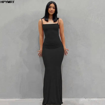Satin Slip Sleeveless Backless Slim Sexy Maxi Dress 2022 Spring Women Party Y2K Concise Bodycon Elegant Dresses Female Clothing