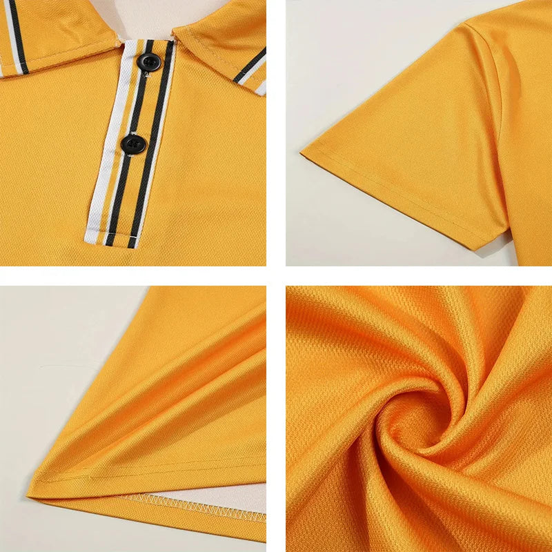 Summer men's short sleeved polo shirt business office lapel shirt Men's sports and casual top European and American plus size