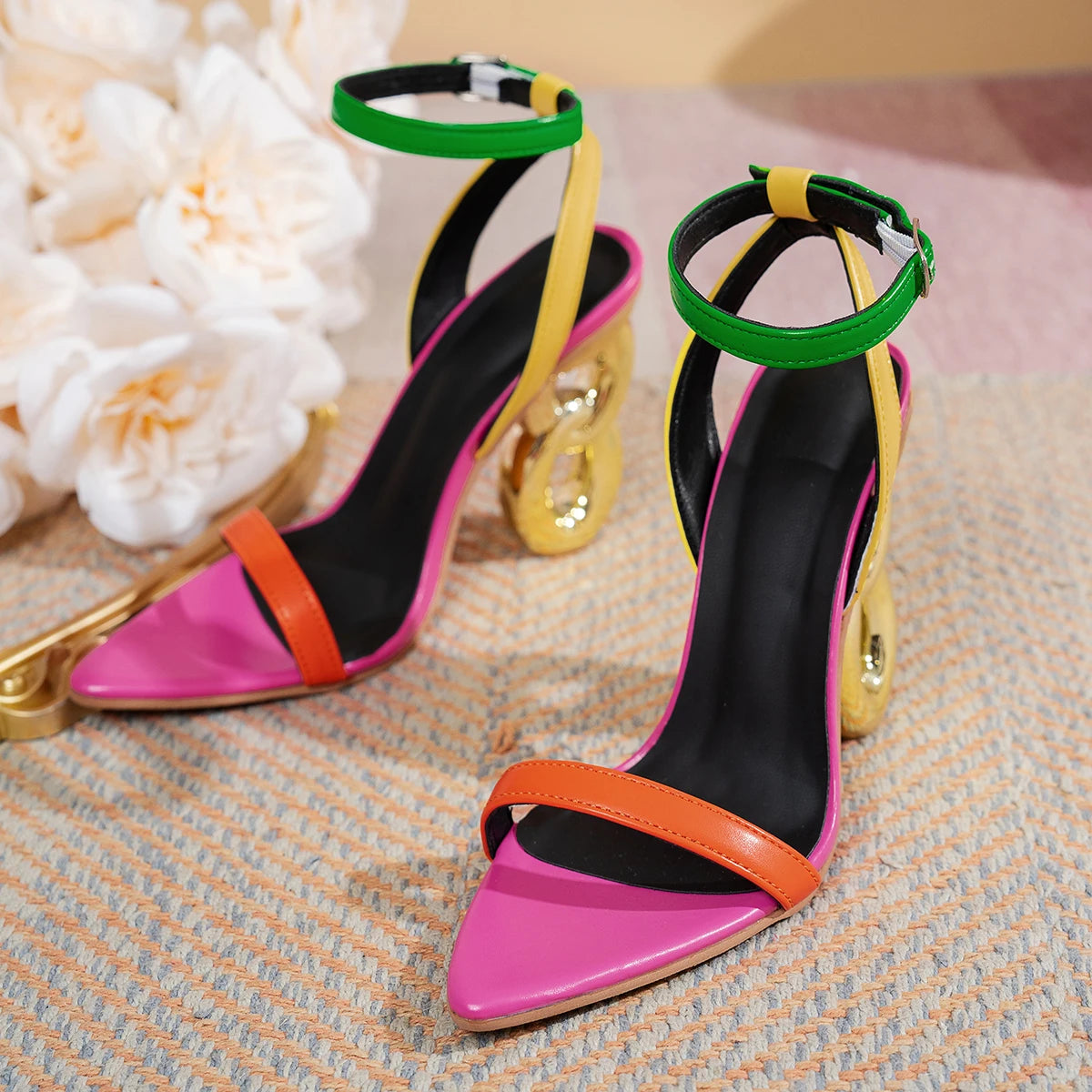 2025 Fashion Women Elegant High Heels Shoes Luxury Designer Sandals Comfortable Pointed Party Dress Pumps Sandalias De Mujer