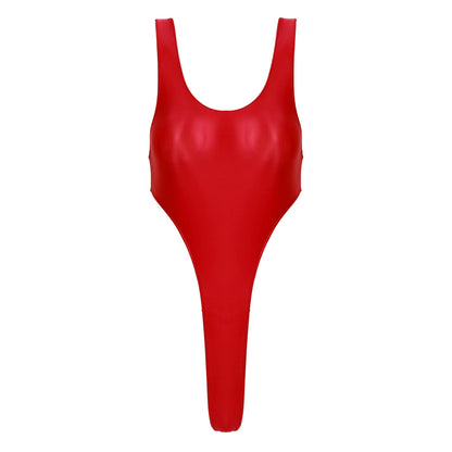 Womens Swimsuit 2022 New Glossy One-piece Swimming Bathing Suit Backless High Cut Bodysuit Sportwear Beachwear Swimwear