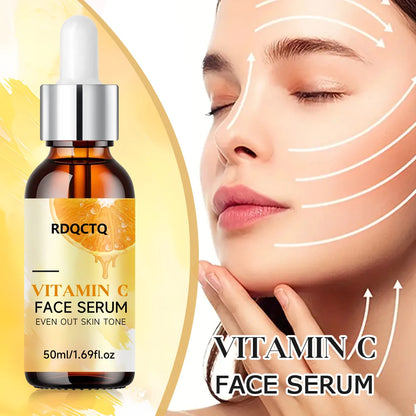 RDQCTQ Vitamin C Whitening Serum Remove Freckles Dark Spots Fade Melasma Melanin Brighten Repair Dull Face Essence Skin Care