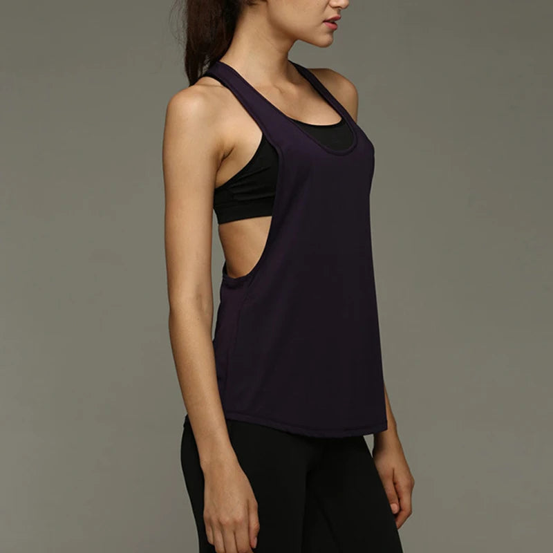 Women's Tank Tops Blouse Loose Sleeveless Shirt Gym Yoga Vest Training Running Vest Women Gym Tank Top 2025 New