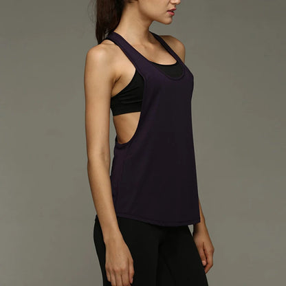 Women's Tank Tops Blouse Loose Sleeveless Shirt Gym Yoga Vest Training Running Vest Women Gym Tank Top 2025 New