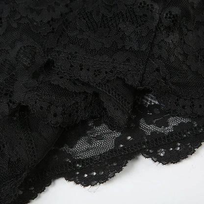 Shestyle Lace Transparent Mini Dress Sexy Women Wrapping Spaghetti Embroidery Flower Sheath Nightwear Club Mesh Wave Fantacy