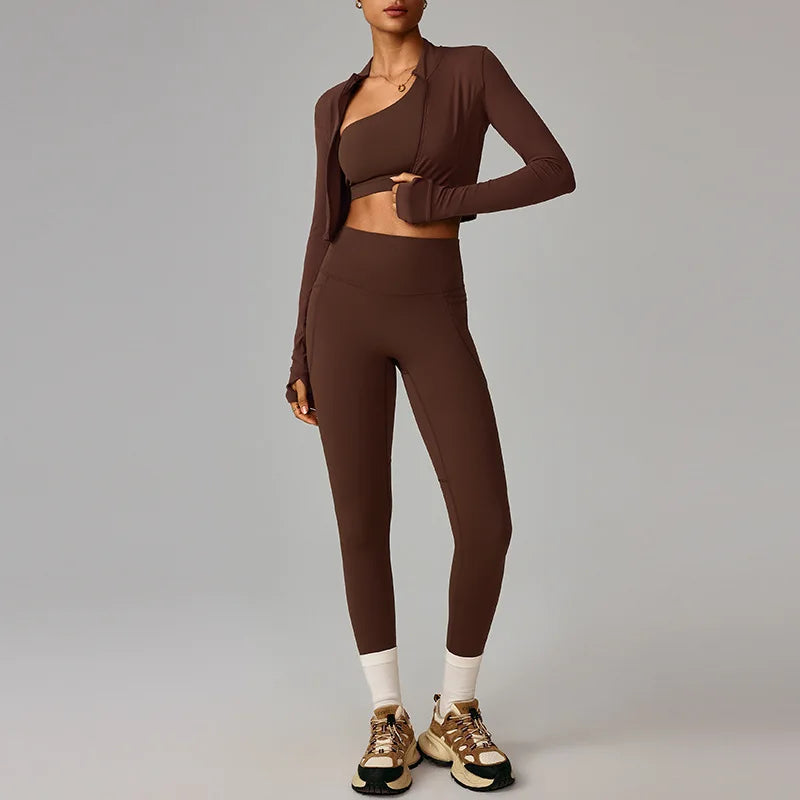 Seamless 3-Piece Activewear - Women's Fitness Set, Sin Costuras, Quick Dry, Yoga & Aire Libre