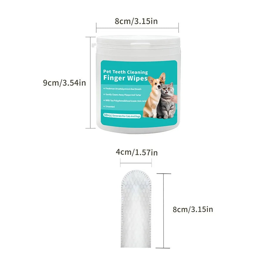 Pet cleaning products Disposable finger toothbrush Pet teeth cleaning finger covers wet wipes  Dog and cat oral cleaning