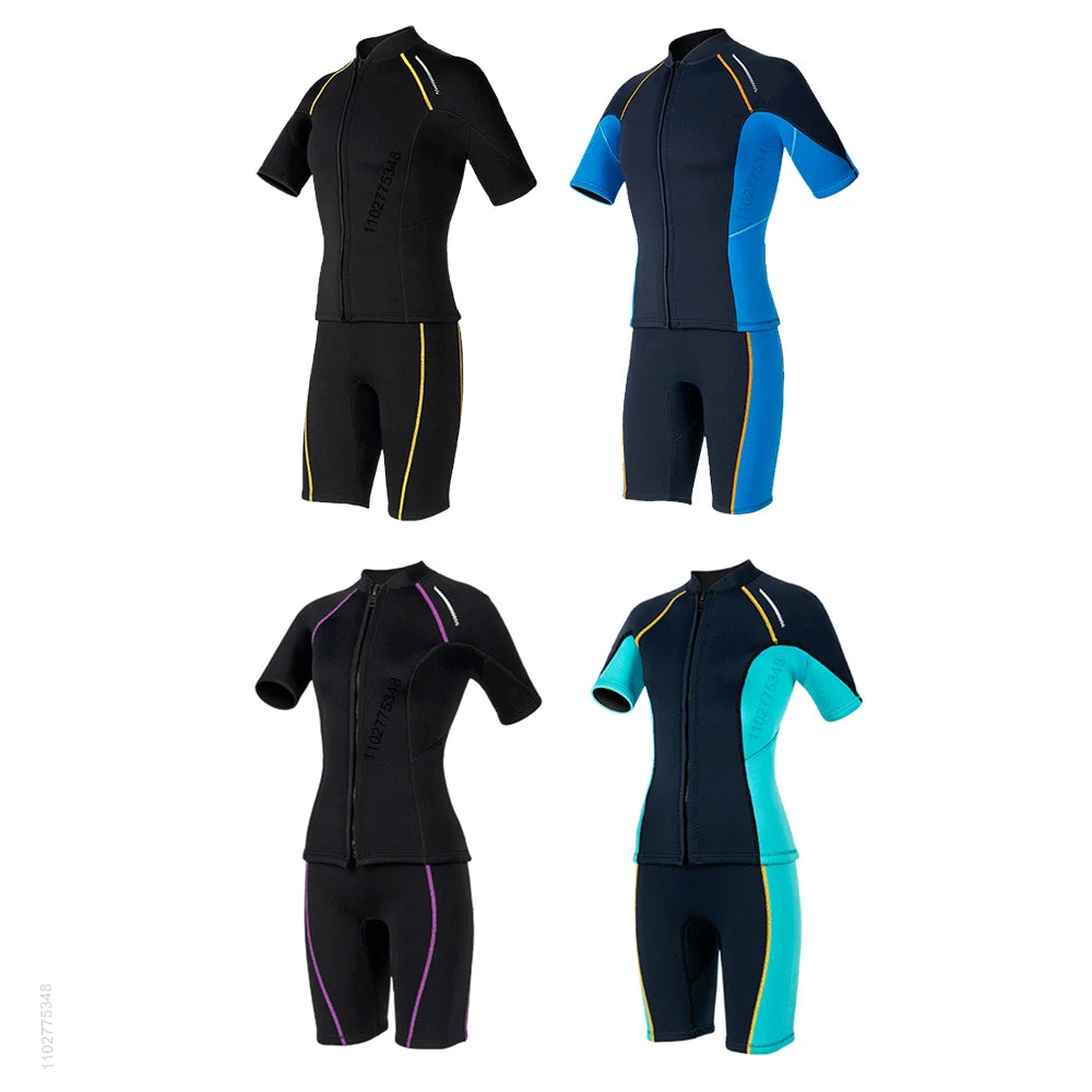 Wetsuit for Men Women Jacket Pants1.5mm Neopreno Diving Suit Short Sleeve Swimwear Snorkeling Surfing Swimsuits Kitesurf