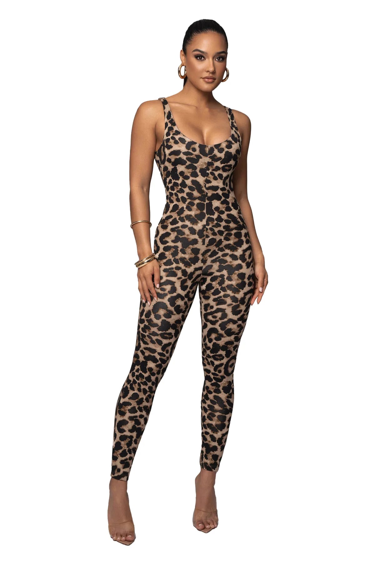 Sexy Sling Sleeveless Backless Snake Print/Leopard Print Jumpsuit for Women Skinny Fashion Nightclub Party Wear Sexy Streetwear