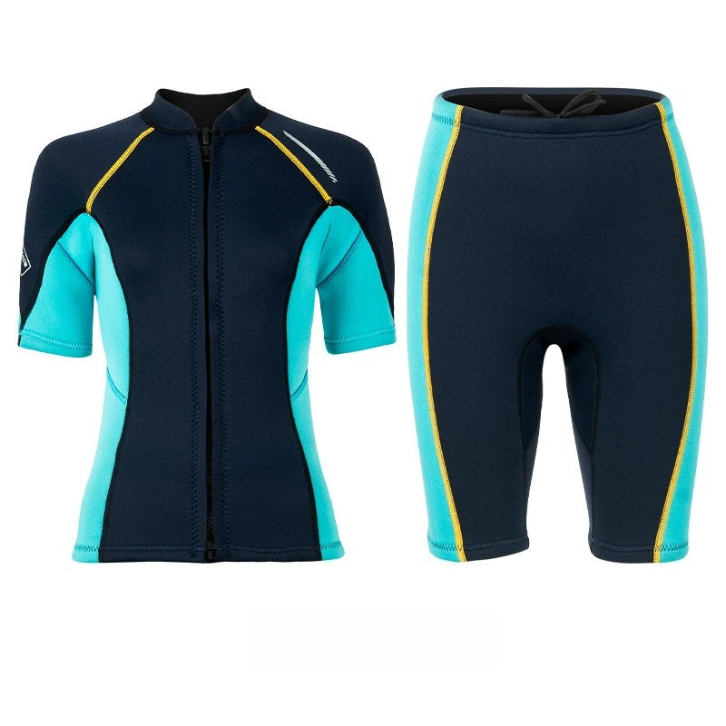 Wetsuit for Men Women Jacket Pants1.5mm Neopreno Diving Suit Short Sleeve Swimwear Snorkeling Surfing Swimsuits Kitesurf