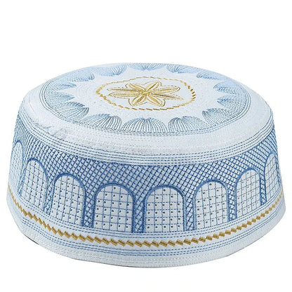 New Muslim Men Prayer Cap Hat Cotton Embroidery Saudi Arabia Islamic Hat Cap Men Headscarf Topkippot Turban  Leisure Saudi Cap