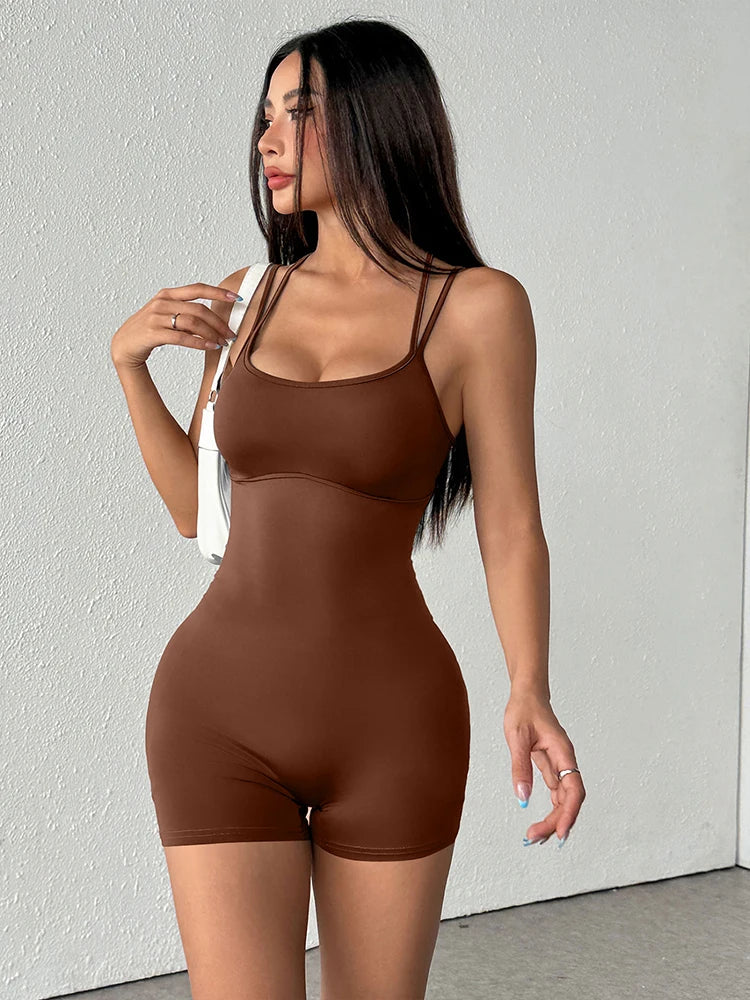 Women's Jumpsuits Summer New Solid Sexy Backless Sling Jumpsuit Streetwear Fashion Casual Slim Elegant Female Rompers Clothing