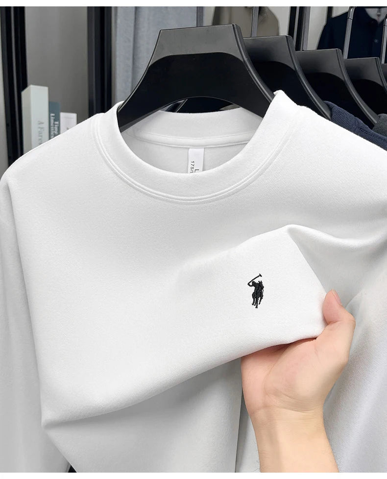 Luxury brand long sleeve T-shirt men's autumn Paul trendy exquisite pony embroidery pullover loose casual round neck sweatshirt