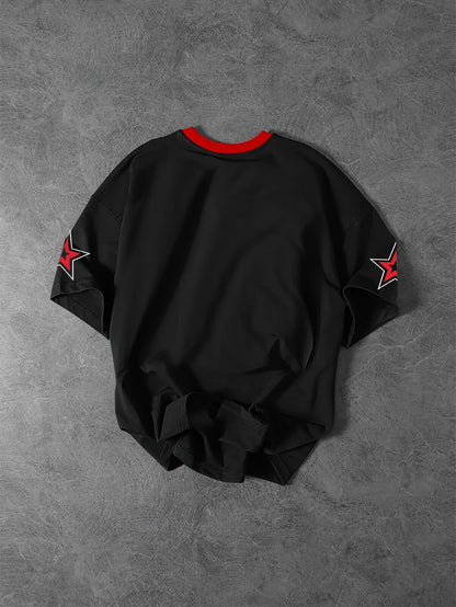 Men's Casual Crew Neck T-Shirt Chicago Alphabet Printed Pattern Polyester Pullover For Summer Daily Outdoor Street Wear Clothing