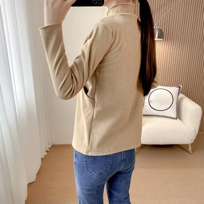 Pregnant Woman Fall/Winter Clothes Warm Solid Color Long Sleeve Maternity Lactation Tops Breastfeeding Knitwear Nursing Tops