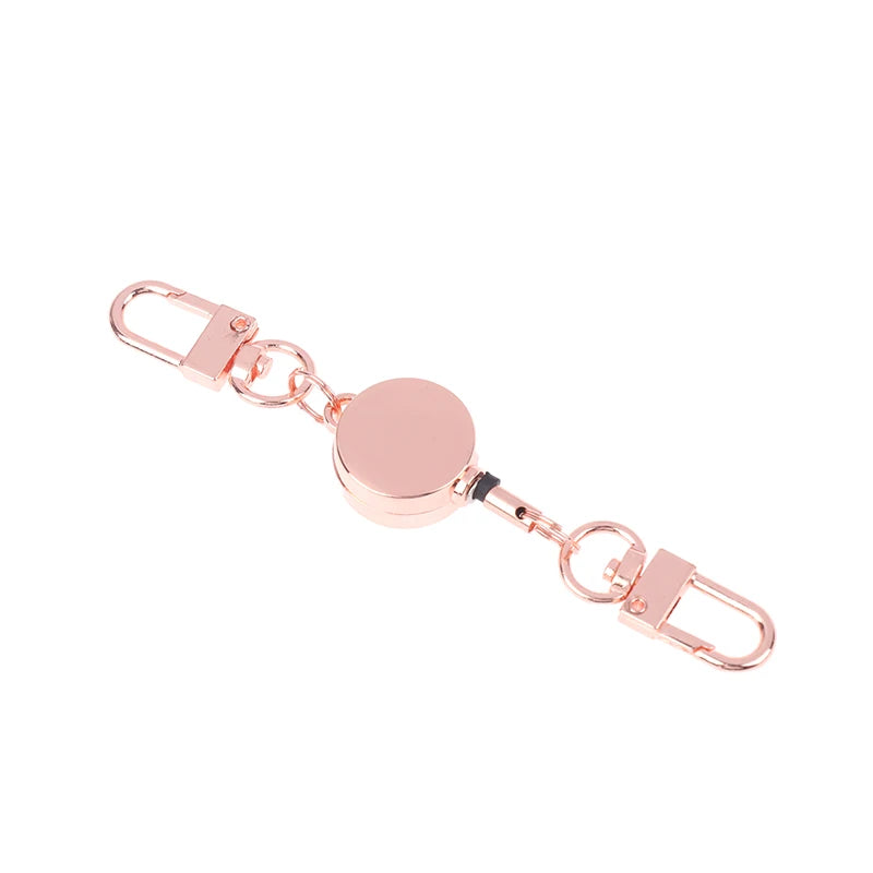 Anti-theft Retractable Key Holder Metal Easy-to-pull Buckle Rope Elastic Keychain Sporty Retractable Key Ring Nurse Accessories