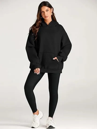 2026 Autumn and Winter New Cross border Leisure Fashion Sports Solid Color Women's Loose and Comfortable Hoodie Hoodie Hoodie