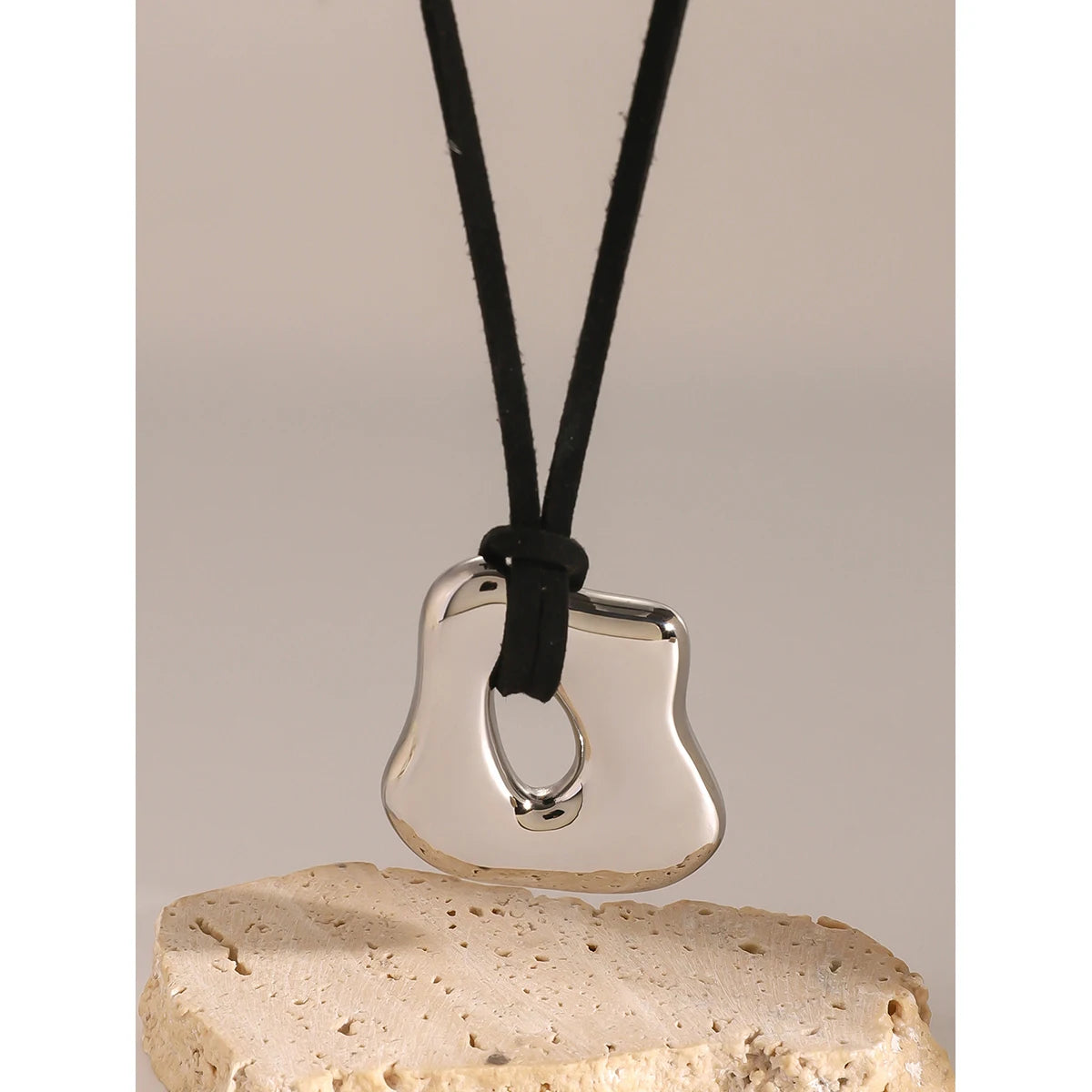 Youthway Trendy Stainless Steel Waterproof Irregular Geometric Metal Wax Rope Necklace Gold Silver For Women Jewelry Gift