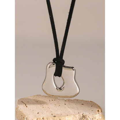 Youthway Trendy Stainless Steel Waterproof Irregular Geometric Metal Wax Rope Necklace Gold Silver For Women Jewelry Gift