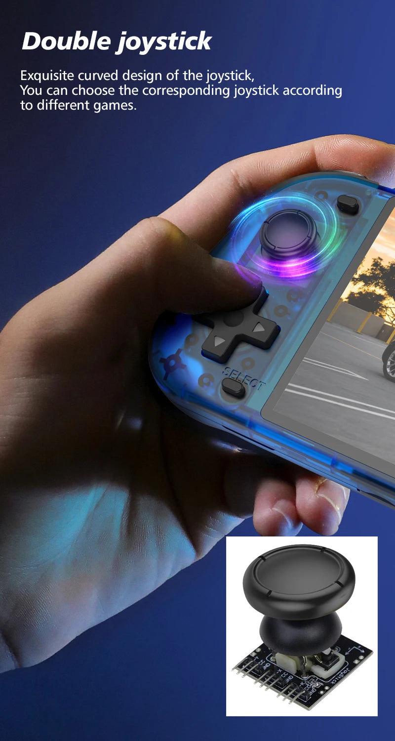 New R50S Retro Handheld Game Console 5.1 Inch Large Screen Linux System 854*480 4200mAh Video Gaming Player Boy Gifts