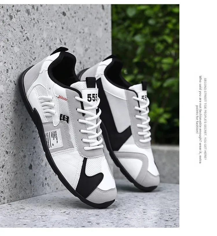 Low-Top Men's Casual Shoes Breathable Retro Sporty Style Summer New Fashion Trendy Bean Board Shoes Comfortable Rubber Sole