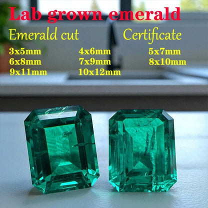 emerald Cut Lab Grown Columbia Emerald Natural color for DIY Jewelry Making Materials with Certificate Factory Wholesale price