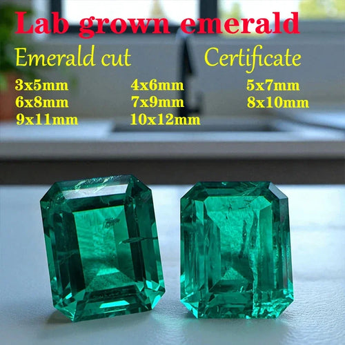 emerald Cut Lab Grown Columbia Emerald Natural color for DIY Jewelry Making Materials with Certificate Factory Wholesale price