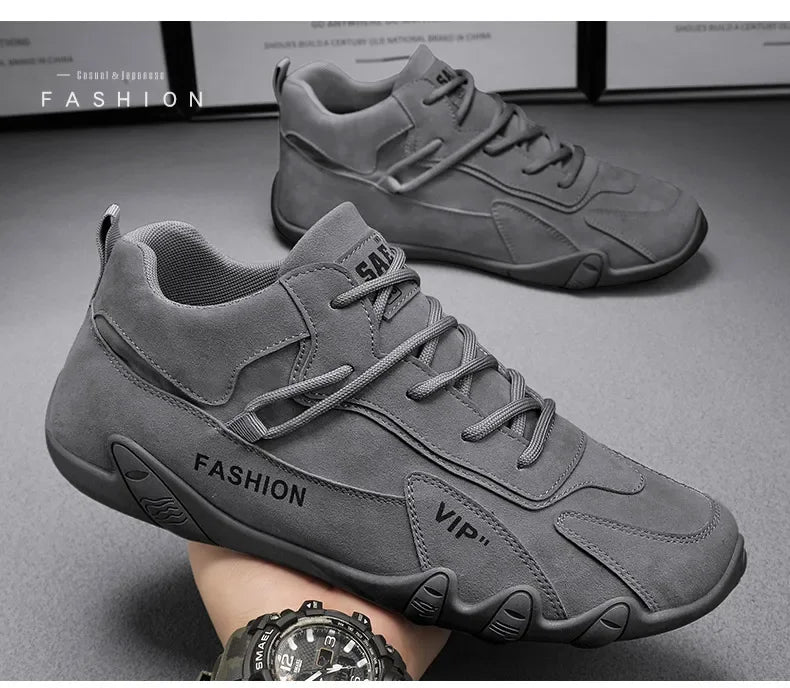 Ankle Boots For Men 2026 Spring Man Casual Sneakers Non Slip Khaki Work Mens Shoe Short Boots Loafers Lace Up Zapatillas Hombre