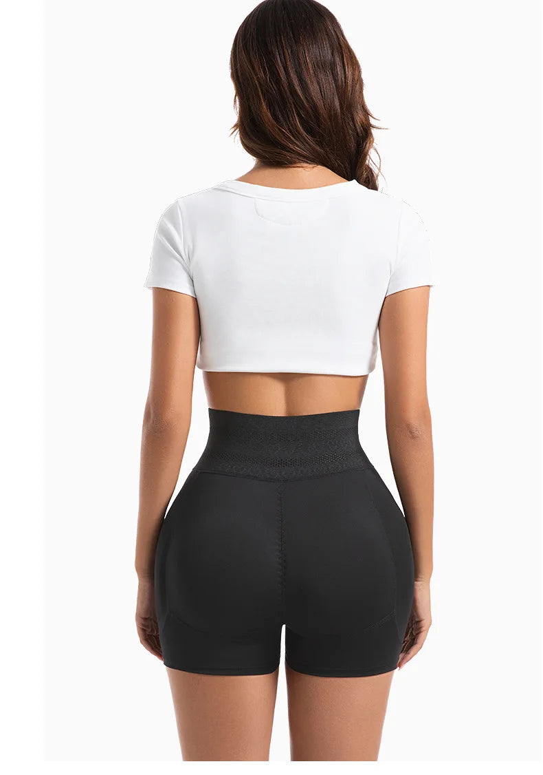 Women's Padded Butt Lifter Body Shaper with 4 Sponge Pads Tummy Control Shapewear Panties with Waist Cincher and Hook Closure