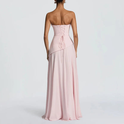 Wedding Guest Dresses for Women 2025 Strapless A Line Formal Party Gowns with Scarf Backless Long Evening Dress Customized