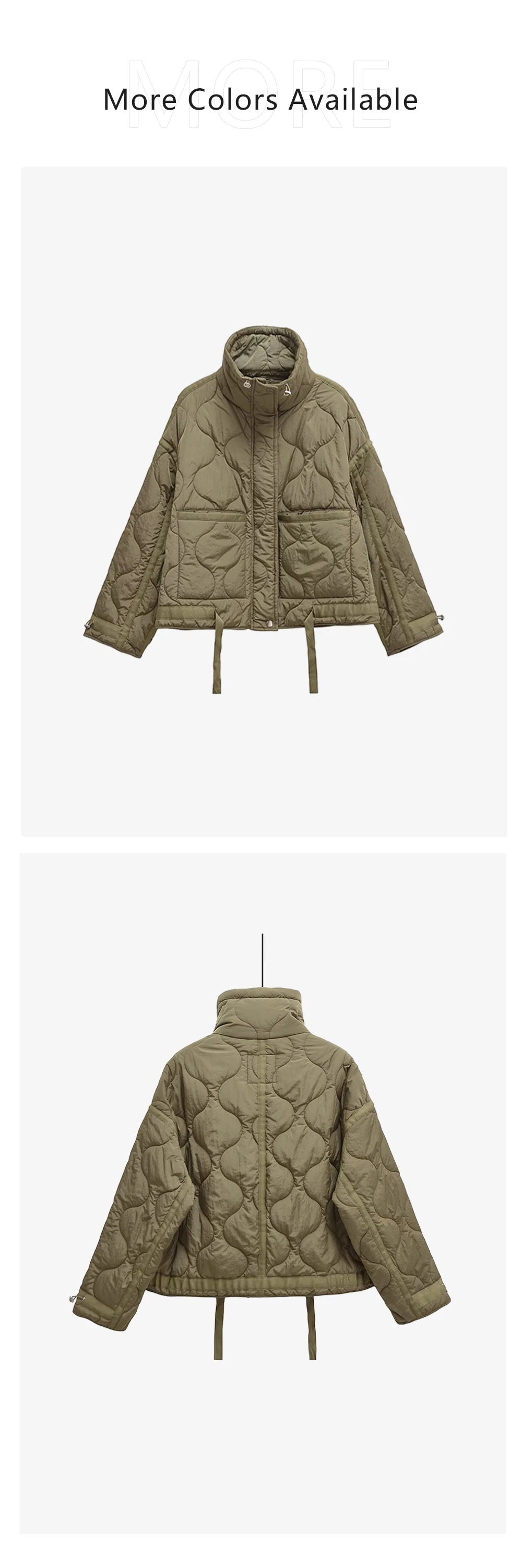 Women's Cotton Robe Zipper Solid Color Large Pocket Long Sleeve Winter New Jacket Cotton Robe