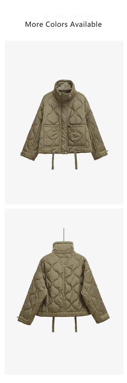 Women's Cotton Robe Zipper Solid Color Large Pocket Long Sleeve Winter New Jacket Cotton Robe