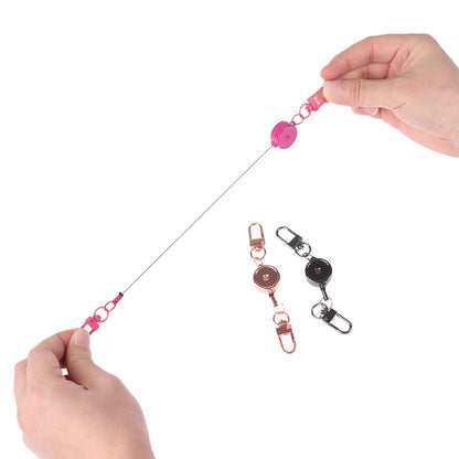 Anti-theft Retractable Key Holder Metal Easy-to-pull Buckle Rope Elastic Keychain Sporty Retractable Key Ring Nurse Accessories
