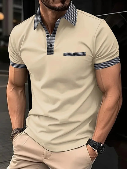 Summer New High-quality Men's Short-sleeved POLO Shirt Cool Breathable Business Casual Sweat POLO Shirt Men's Short-sleeved Tops