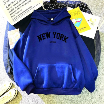 Mannen Vrouwen New York 199X City Hoodies Mode Brief Bedrukt Grafische Sweatshirts Losse Casual Harajuku Capuchon Sportkleding