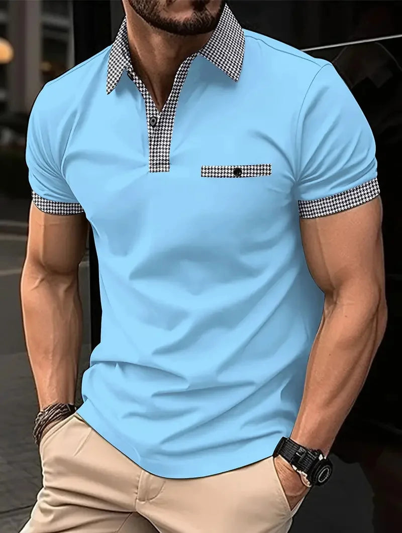 Summer New High-quality Men's Short-sleeved POLO Shirt Cool Breathable Business Casual Sweat POLO Shirt Men's Short-sleeved Tops