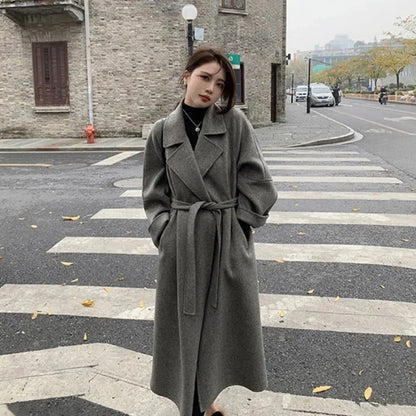 Plus Size New Hot Sale Of The Season Women's Woolen Coat Medium Length Versatile Small Size Tweed Outerwear Autumn Winter Fas...