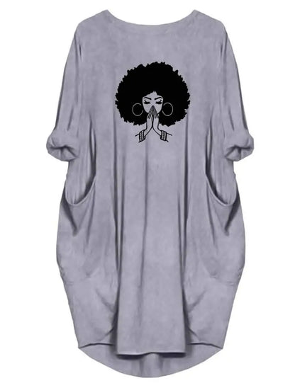 Plus Size Women Short Sleeve O-Neck Loose Casual Dresses