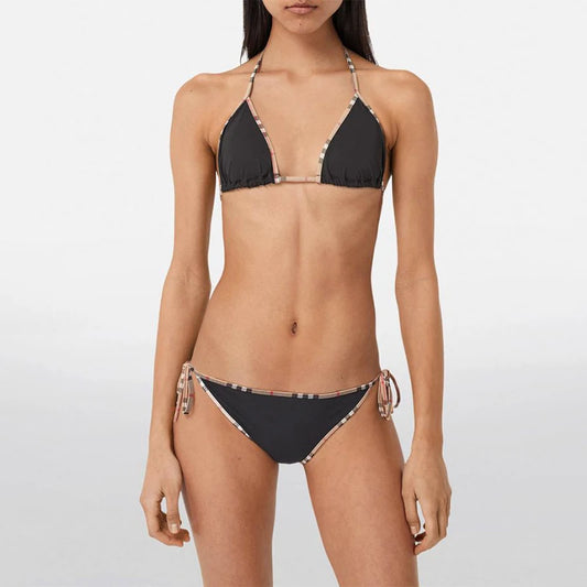 Check Bikini Sets Luxury Designer Brand Classic Print Swimsuit Two-piece Fashion Sexy Beach Swimwear 2025 Summer Women Clothing