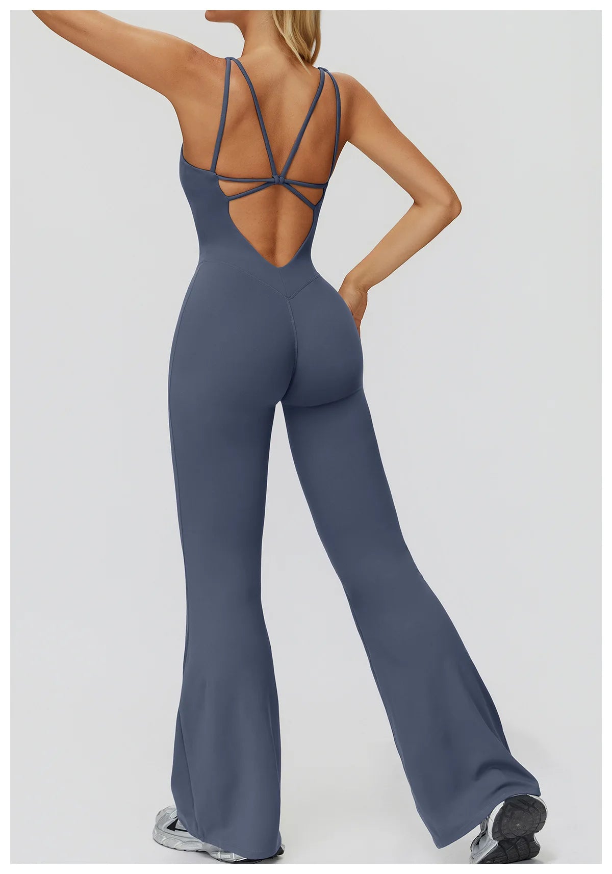 Sexy Back V Jumpsuit Gym Set Women Training Yoga Suit Sportswear Women Sports Jumpsuit Fitness Rompers Stretch Workout Bodysuits