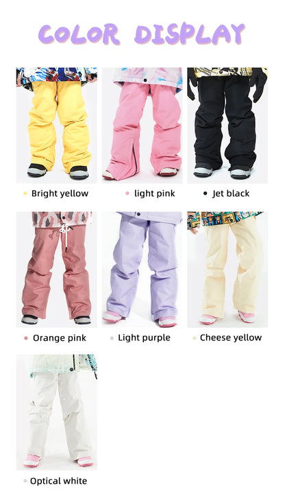 VECTOR Ski Pants Boys Girls Children Outdoor High-quality Windproof, Waterproof and Warm Snow Winter Ski Snowboard Pants Brand