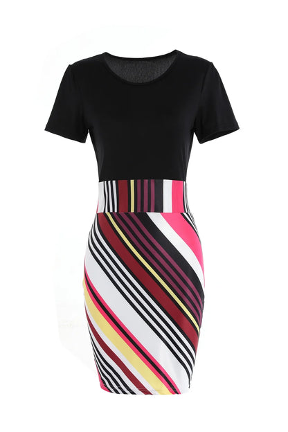 Women's Color Block Bodycon Mini Skirt - Sexy High Waist Floral Print Short Skirt, Tight Clubwear for Party/Night Out