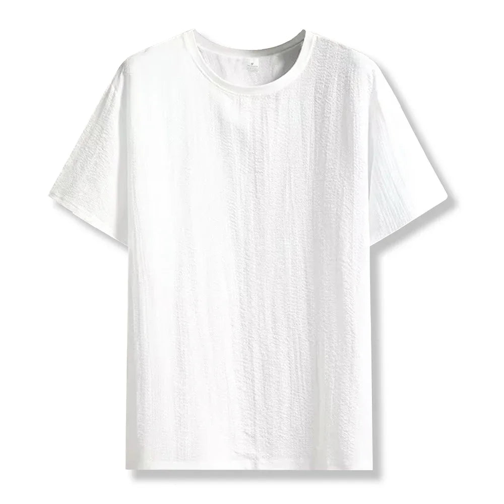 New Men's Casual T Shirt Ant Wrinkles T-Shirt Summer Half-Sleeved Loose Fashion T Shirt Base Shirt Solid Handsome Short-Sleeved