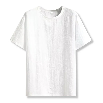 New Men's Casual T Shirt Ant Wrinkles T-Shirt Summer Half-Sleeved Loose Fashion T Shirt Base Shirt Solid Handsome Short-Sleeved