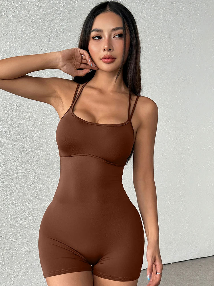 Women's Jumpsuits Summer New Solid Sexy Backless Sling Jumpsuit Streetwear Fashion Casual Slim Elegant Female Rompers Clothing