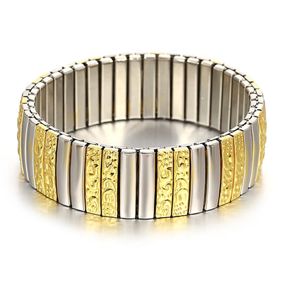Freetry 18K Gold Plated Stainless Steel Adjustable Bracelet Fashion Elastic Metal Bracelet Trendy Jewelry Accessories Official